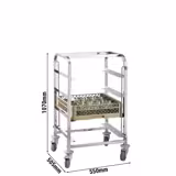 Carrello portapiatti in acciaio inox - per 4 cestelli	