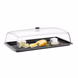 Couvercle de présentation - Dôme - GN 1/2 - Polycarbonate - 325x265mm - Hauteur:170mm - incl. plateau GN 1/2 - avec professionnel, empilable