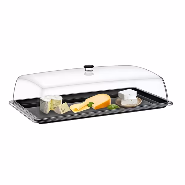 Tray with Dome Cover - DOME - GN 1/2 - Polycarbonate - 325x265mm - Height: 170mm - incl. GN 1/2 tray - with stackable design