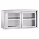 Inox zidni ormarić - 1000x400 mm - sa staklenim kliznim vratima - visina 650 mm