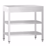 Table de travail inox PREMIUM - 600 x 600 mm - avec tablette inférieure & Tablette intermédiaire