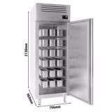 IJsvrieskast RVS PREMIUM PLUS - EN 600x400 - 900L - 1-deurs - voor 36x 5L ijsbakken