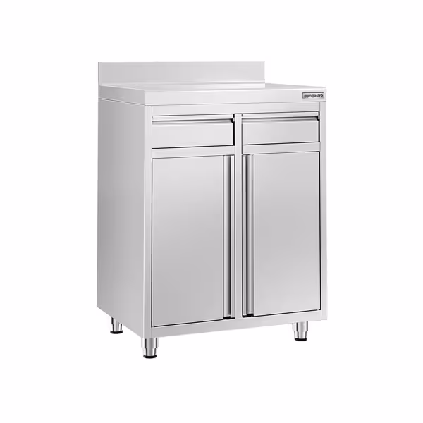 Πάγκος Εργασίας - για Μηχανή Καφέ - 800x600mm - με 2 Συρτάρια, 2 Πόρτες & Ορθοστάτη