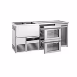 Barkoelkast PREMIUM - 1950x700mm - 1 glazen deur & 2 laden