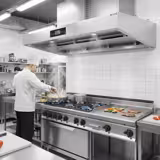 Hotte professionnelle convertible évacuation/recyclage - 2000mm - 98% d’efficacité de filtration - commandes tactiles - éclairage LED