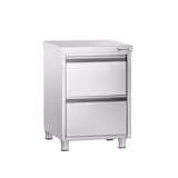 Cassettiera PREMIUM - in acciaio inox AISI 304 - con 2 cassetti - 500x700mm