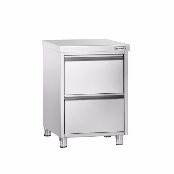Armario con cajones PREMIUM - acero inoxidable - con 2 cajones - 500x700mm