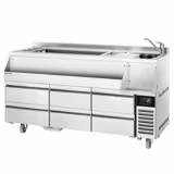 Cocktail voorbereidingstafel - werkbankmodel - 1600mm - 235L, 6 lades & 230V stopcontact