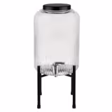 Getränkespender - INDUSTRIAL - 2-teiliges Set - Glasbehälter mit Zapfhahn - 7 Liter - inkl. Standfuß