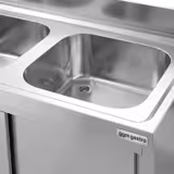 Commercial Sink Cabinet – 1400 × 600 mm – with 3 Drawers & Twin Right-Hand Bowls