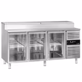 Commercial Refrigerated Prep Table PREMIUM – 1795 mm – 3 Glass Doors – 8x GN 1/3