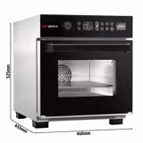 Speedofen - 3,4 kW - Edelstahl - inkl. Temperaturfühler, Pizzablech, Antihaft-Korb | 80% schnelleres Garen