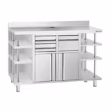 Arbeitsschrank - für Kaffeemaschine - 1960x600mm - mit Ausklopfer, 2 Schubladen, 2 Türen & Aufkantung