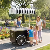 Speiseeiswagen - 1570mm - mit Waschbecken - für 7x 5 Liter Eisbehälter