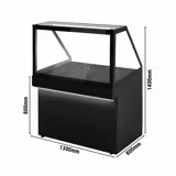 Sıcak Servis Bankosu TORONTO - 1300mm - Siyah Ön Panel - Sıcak Plakalı - Siyah Granit Üst Tabla