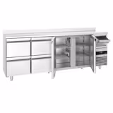 Barkoeledag PREMIUM - 2690x600mm - 775l - met 2 deuren & 4 laden, spatrand & uitklopper voor koffie