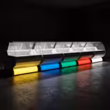 Koeltoonbank - 1325x1150mm - 260 liter - kleur geel - gebogen ruit