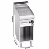 Kaasupaistotaso - 6,9 kW - uritettu - Paistopinta-ala: 395x500 mm - sis. jalustan