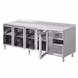 Koelwerkbank ECO - 2230x700mm - met 4 glazen deuren & achterwand