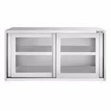 Armadio pensile in acciaio inox - 1000x400mm - con porte scorrevoli in vetro - 650mm di altezza