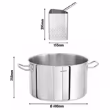Pastatopf - Edelstahl - 32 Liter - Ø 400mm - inkl. 4 Siebe - Induktionsgeeignet