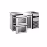 Barkoelkast PREMIUM - 1550x700mm - 1 glazen deur & 2 laden