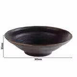 (6 adet) Kase - MARONE - Melamin - 2L - yuvarlak - Ø305mm - Derinlik:85mm - Siyah/Kahverengi