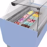 Ice Cream Serve Over Counter | LIAM - 1560mm - with LED lighting - for 13 x 5 litres Napoli pans - Light Blue - Static cooling