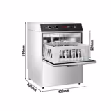 Double-skinned Compact Glasswasher - Manual - 2.77kW - with Rinse Aid Pump