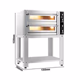 Commercial Full Fireclay Electric Pizza Oven – 6+6 x 30 cm – Manual – Incl. Stand