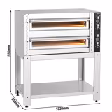 Elektro Pizzaofen - (Vollschamott) - 6+6x 30cm - Manuell - inkl. Untergestell