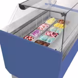 Vetrina Gelato LIAM - 1562mm - Refrigerazione statica - con Illuminazione LED - per 13+13x Vasca da gelato da 5 Litri - Sbrinamento automatico - Blu