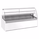 Gebaksvitrine - 2560x985mm - 430 liter - gebogen ruit - met 4 deuren - met 2 legroosters