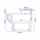 Banco cassa - 800x1150mm - Pannello frontale Blu - Piano di lavoro in granito