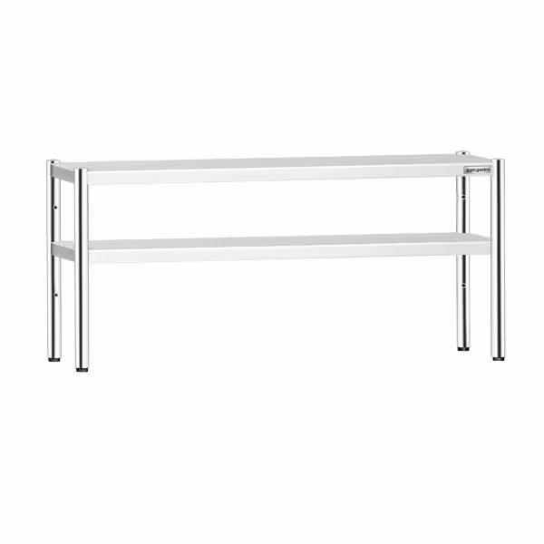 RVS etagère - dubbel - 1800x370mm - in hoogte verstelbaar