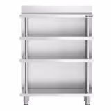 Bar-Arbeitstisch - Edelstahl - 1000x400mm - mit 4 Ablagen
