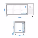 Commercial Refrigerated Worktable PREMIUM - 1865x700 -  6 Drawers