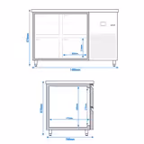 Koelwerkbank PREMIUM - 1400x700mm - met 4 laden