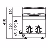 Commercial Gas Hob - 9,5 kW - 2 Burners