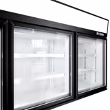 Supermarkt wandvrieskast - 2100mm - 346L - met 3 glazen draaideuren & 6 schappen - Zwart