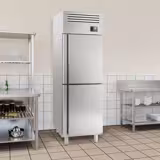 Commercial Freezer Stainless Steel Premium PLUS - 560L - 2 Half-Doors - GN 2/1 - Ventilated - Energy Saver