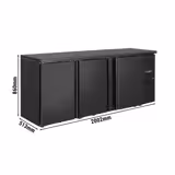 Tavolo refrigerato per bar e bevande ECO - 2002 mm - con 3 porte - Nero