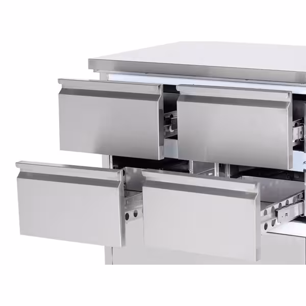 Kühltisch ECO - 2230x700mm - mit 1 Tür - 6 Schubladen - mit Aufkantung