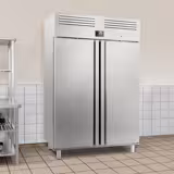 Koelkast RVS PREMIUM PLUS - GN 2/1 - 1385mm - 1240liter - tot +8°C - met 2 deuren - geforceerde koeling, LED‑verlichting, slot & automatische ontdooiing