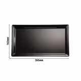 (6 adet) GN 1/4 Tepsi - PURE - Melamin - 265x162mm - Yükseklik: 30mm - Siyah