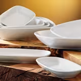 (12 adet) ENTITY - Sunum Tabağı Oval Düz - Porselen, 340x150mm, Beyaz