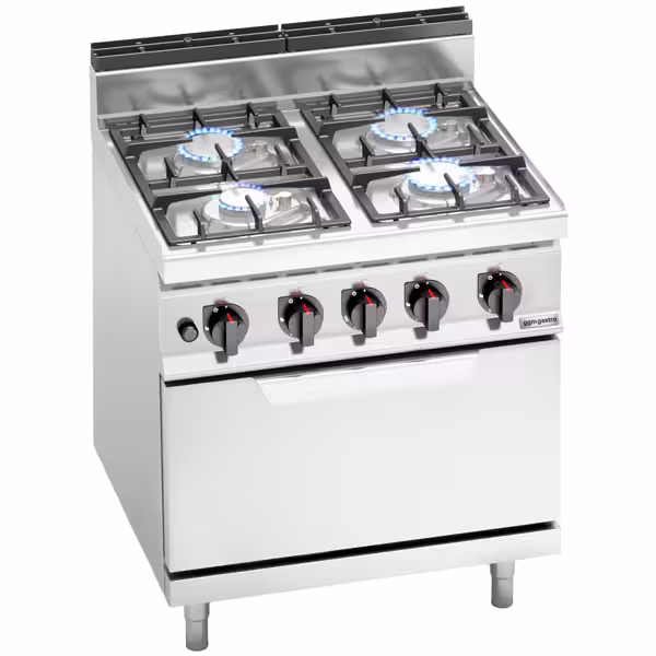 Plinski štednjak - 21,5 kW - 4 plamenika - Uklj. plinska pećnica - 7,8 kW