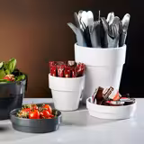 (60 قطع) وعاء تغميس - FLOWER POT - ميلامين - 40 ml - دائري - Ø 60mm - أبيض