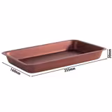 (6 db) Tálca - LEVANTE - Rozsdamentes acél - 255x160mm - Magasság: 30mm