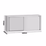 Edelstahl Wandhängeschrank ECO - 1600x400mm - mit Schiebetür - 650mm hoch
